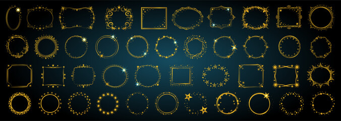 Wall Mural - round starry frames design decorative frame