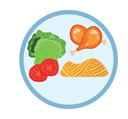 Wall Mural - nutritional products in food plate