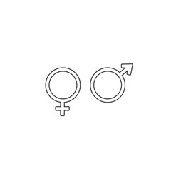  Gender icon vector, on white background editable
