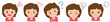 © minmin - 笑った顔、怒った顔、疑問な顔、笑顔、泣いている顔、悲しい顔、表情、いろいろな表情、女性の上半身アイコン、イラスト素材、色変更可能、大きさ変更可能、レイヤーで分かれている、編集可能