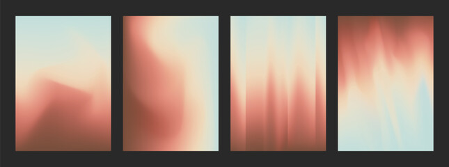 Wall Mural - Set of Gradient Mesh Cover Designs in Earth Tones of Color. Abstract Vector Illustration without Transparency. 