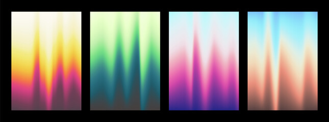 Wall Mural - Set of Colorful Wavy Gradient Mesh Cover Designs. Abstract Vector Illustration without Transparency.