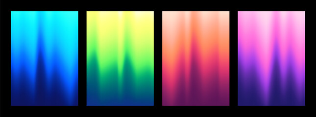Wall Mural - Set of Colorful Wavy Gradient Mesh Cover Designs. Abstract Vector Illustration without Transparency.