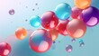 Abstract rendering 3d spheres colorful glossy bubbles background