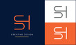 SH or HS Alphabet letters logo monogram