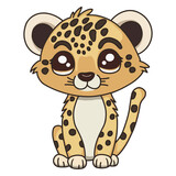 Fototapeta  - Cute tiger wild safari african animals for kids, children clipart, vector illustration