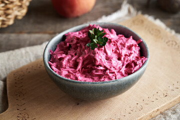 Wall Mural - Beetroot salad with sour cream