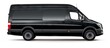 © vxnaghiyev - Black van being transported on white background with path Copy space image Place for adding text or design