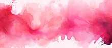 Abstract Watercolor Print With Red Tie Dye Patchwork And Pink Brushed Graffiti Copy Space Image Place For Adding Text Or Design