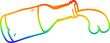 rainbow gradient line drawing of a cartoon bottle of chocolate milk