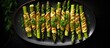 Asparagus puff pastry and pesto Healthy veggie dish Flat lay Copy space image Place for adding text or design