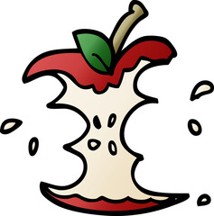 Wall Mural - cartoon doodle juicy bitten apple