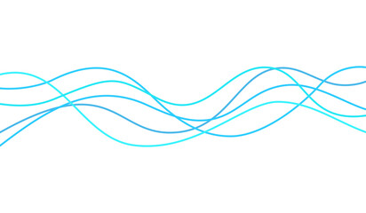 Wall Mural - Abstract Blue Wave Line Flow Curve Wavy Twist Element Vector Sound Audio Volume Striped Graphic Decoration Presentation Templates Motion Movement Business Editable Stroke