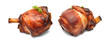 Grilled pork knuckles isolated on transparent or white background, png