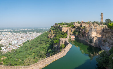 Sticker - views of chittorgarh fortress, india