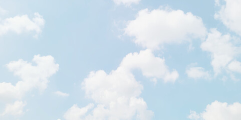 Wall Mural - Sky beautiful blue and white texture background. Blue sky with cloud. Blue sky background with white clouds during day . panorama .