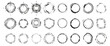 Set of Abstract Technical Circles with Futuristic Design Elements on White Background. Set of circle futuristic interface technology hud icons. Vector illustration