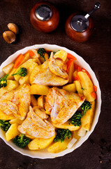 Canvas Print - Raw chicken wings on big plate ready for cooking