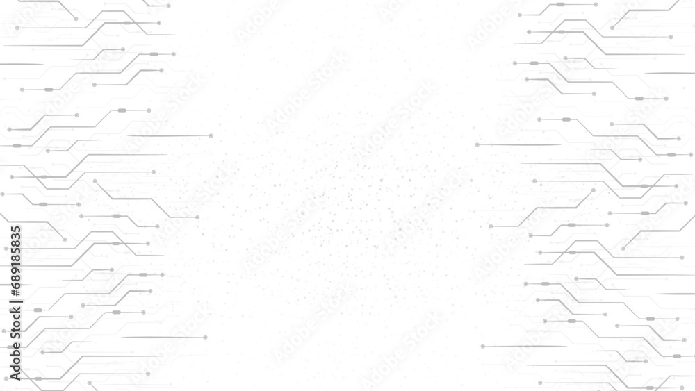Abstract Technology Circuit Board Background Grey White Abstract