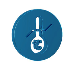 Sticker - Blue Meteorology thermometer measuring icon isolated on transparent background. Thermometer equipment showing hot or cold weather.