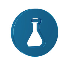 Poster - Blue Test tube and flask chemical laboratory test icon isolated on transparent background. Laboratory glassware sign.