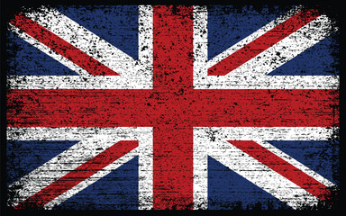 Grunge UK flag. Vector British flag.	