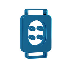 Sticker - Blue Knee pads icon isolated on transparent background. Extreme sport. Skateboarding, bicycle, roller skating protective gear.