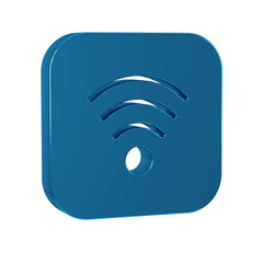 Wall Mural - Blue Wi-Fi wireless internet network symbol icon isolated on transparent background.