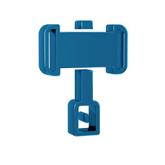 Sticker - Blue Medieval battle hammer icon isolated on transparent background.