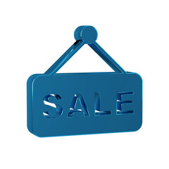 Sticker - Blue Price tag with an inscription Sale icon isolated on transparent background. Badge for price. Promo tag discount.