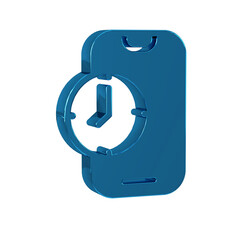 Poster - Blue Alarm clock app smartphone interface icon isolated on transparent background.