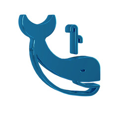 Sticker - Blue Whale icon isolated on transparent background.