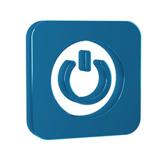 Poster - Blue Power button icon isolated on transparent background. Start sign.