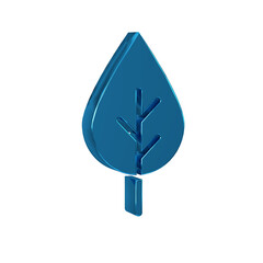 Wall Mural - Blue Leaf Eco symbol icon isolated on transparent background. Banner, label, tag, logo, sticker for eco green.