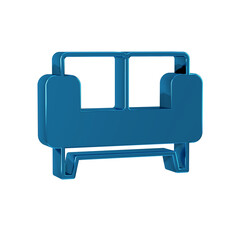 Sticker - Blue Sofa icon isolated on transparent background.