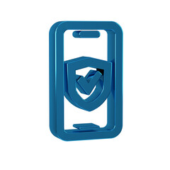 Wall Mural - Blue Insurance online icon isolated on transparent background. Security, safety, protection, protect concept.