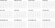 © ShakedN - 2024 year, 12 month yearly calendar. Simple black and white design