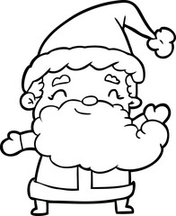 line drawing of a santa claus