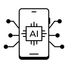 Canvas Print - Get this linear icon of mobile processor 