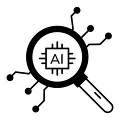 Wall Mural - Premium outline icon depicting ai research 