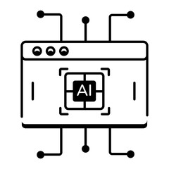 Poster - Check out this linear icon of an ai website 