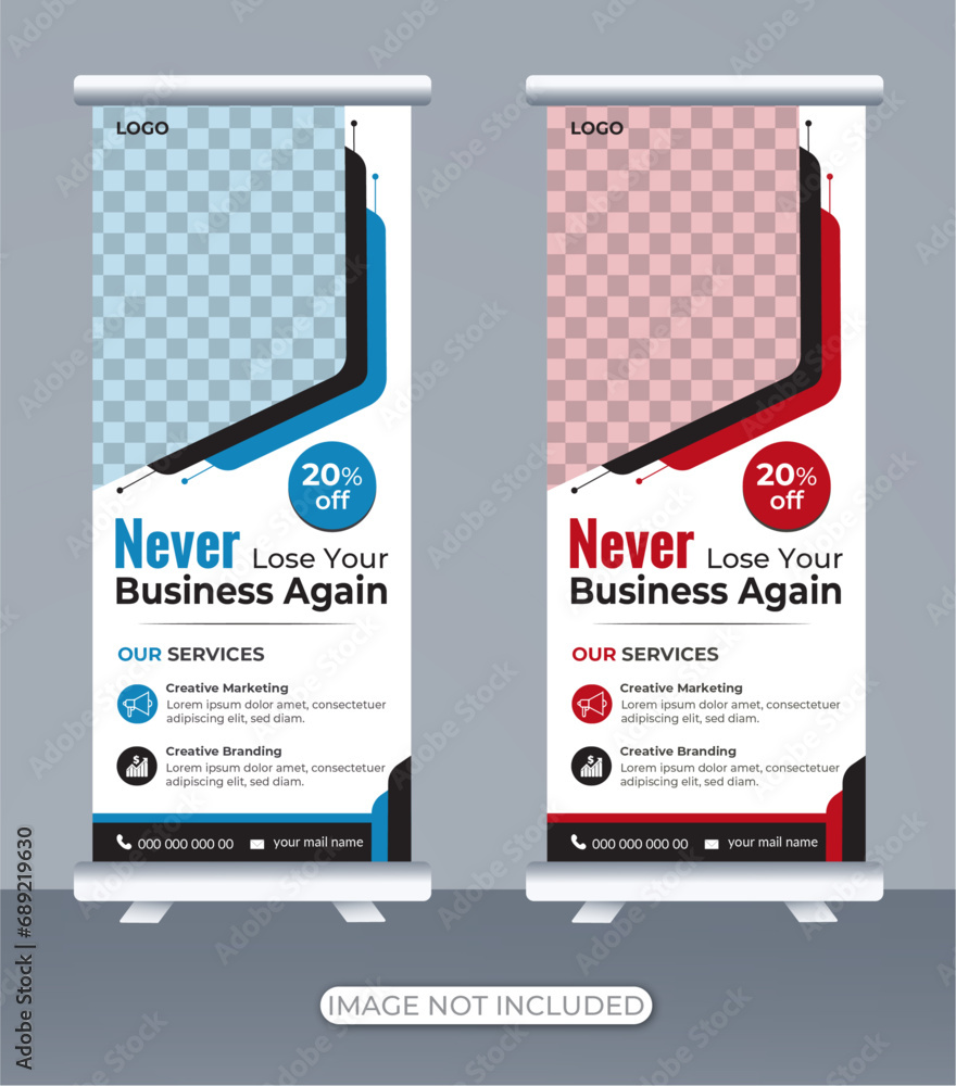 Modern Vector corporate business roll up banner, stande business banner template, x banner design.
