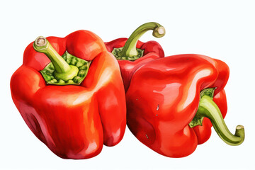 Wall Mural - Freshness pepper sweet ingredient background healthy vegetarian fresh paprika ripe green vegetable food red