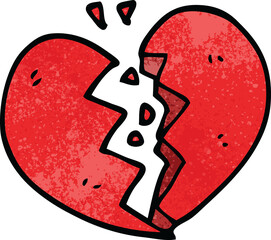 Wall Mural - cartoon doodle broken heart