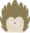 cute flat color style cartoon hedgehog