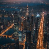 Fototapeta Konie - City Skylines Images showcasing the panoramic view of a city skyline, capturing the towering buildings, lights, and urban atmosphere