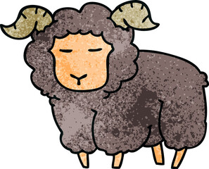 hand drawn quirky cartoon ram