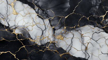 Wall Mural - black and white marble texture background