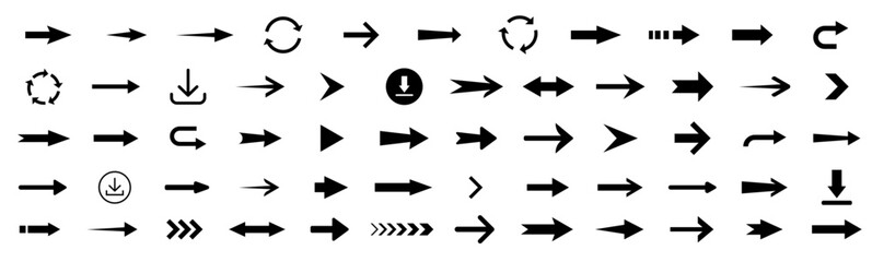 Wall Mural - arrow icon. modern simple arrows. collection different arrows on flat style for web design or interf