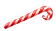a striped red and white candy cane for a food-themed, photorealistic illustration in a PNG format, cutout, and isolated